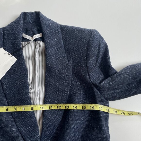 Veronica Beard Martel Dickey Jacket Herringbone Wool Blazer Navy Size 6 NEW NWT - Picture 9 of 11